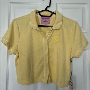 Juicy Couture By For 21 Terry Cloth T Shirt Button Down Sz. Large